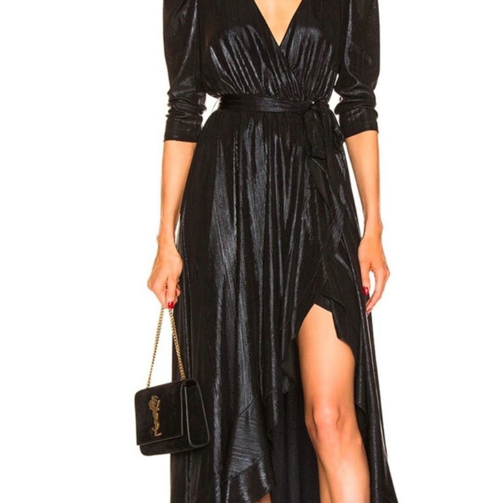 Retrofete Metallic Black High Low Dress